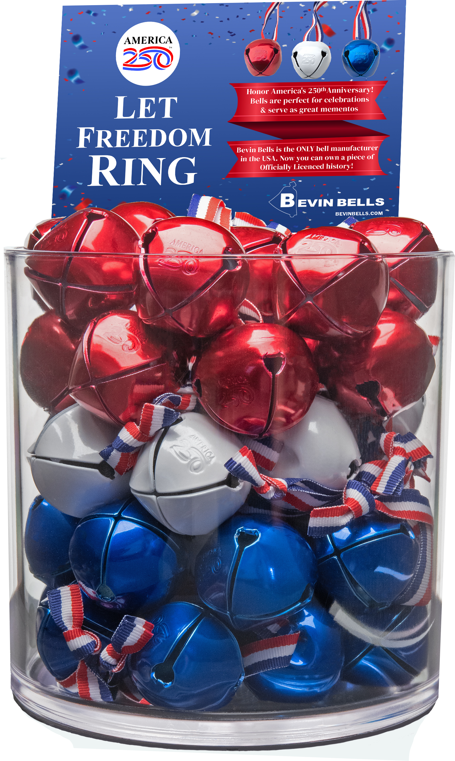AMERICA 250 Sleigh Bell Retail Display – Bevin Bells