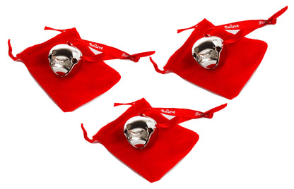 Believe Sleigh Bell 3-Pack w/Velvet Bags