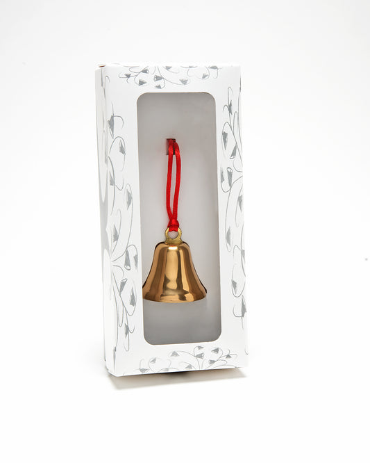 Brass Ornament Bell - In Box, With Cord