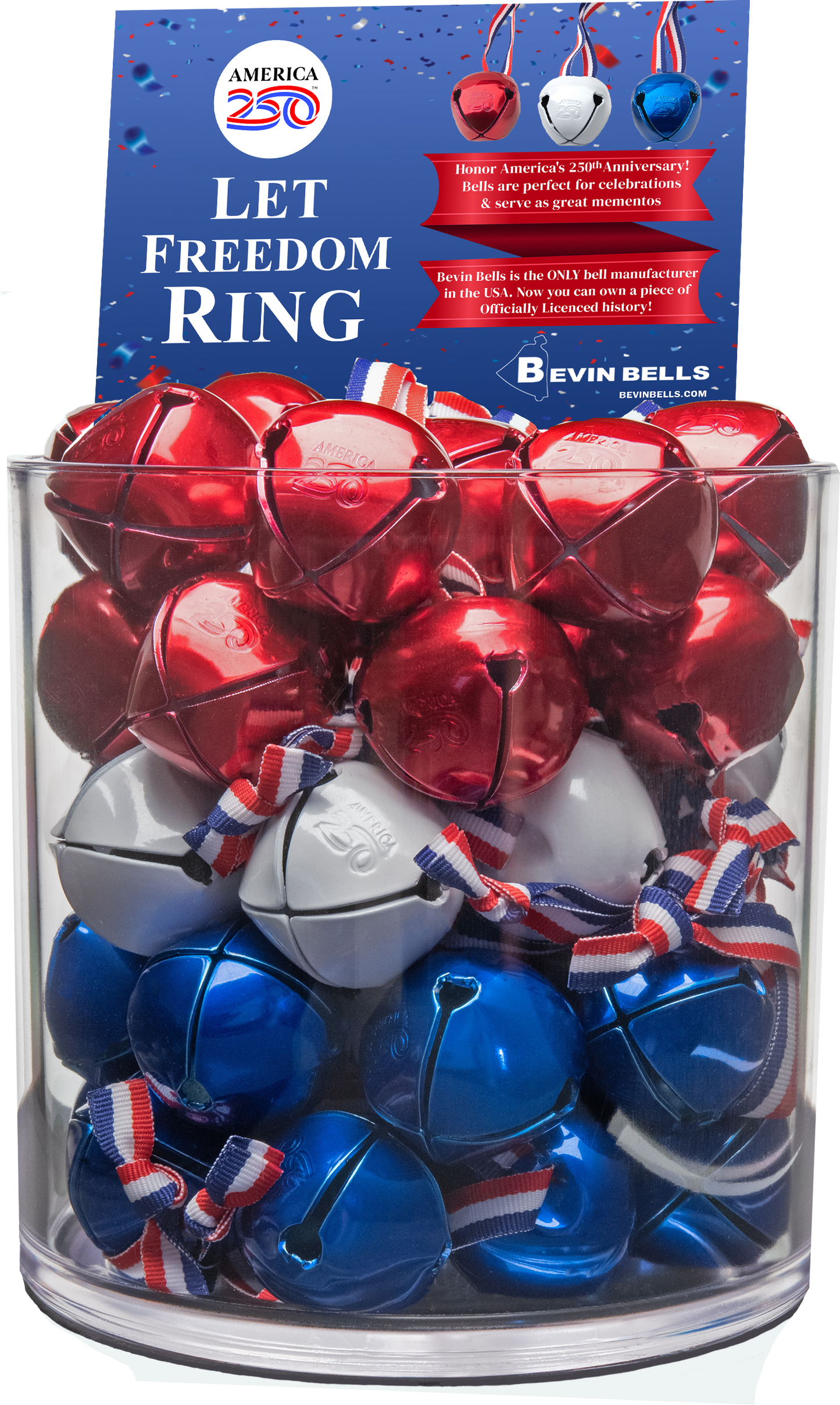 AMERICA 250 Sleigh Bell Retail Display