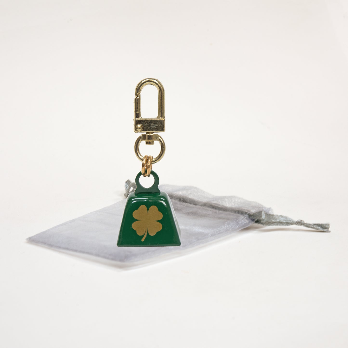 Four-Leaf Clover Bell Charm in Organza Bag