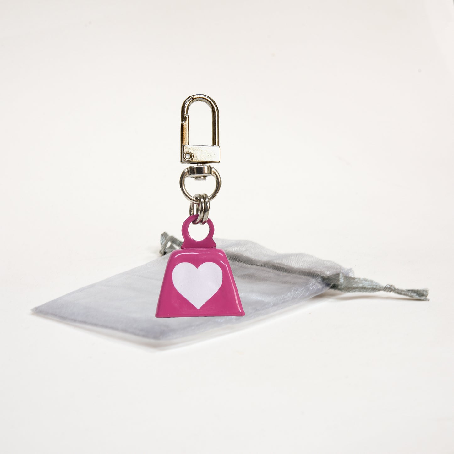 Heart Bell Charm in Organza Bag