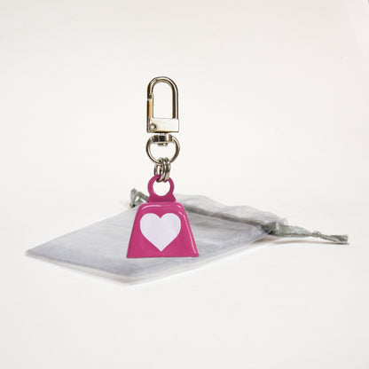 Heart Bell Charm in Organza Bag