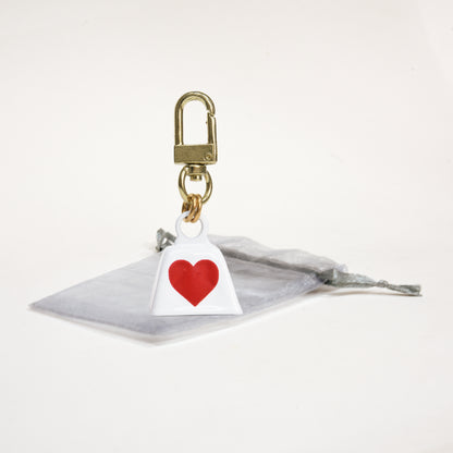 Heart Bell Charm in Organza Bag