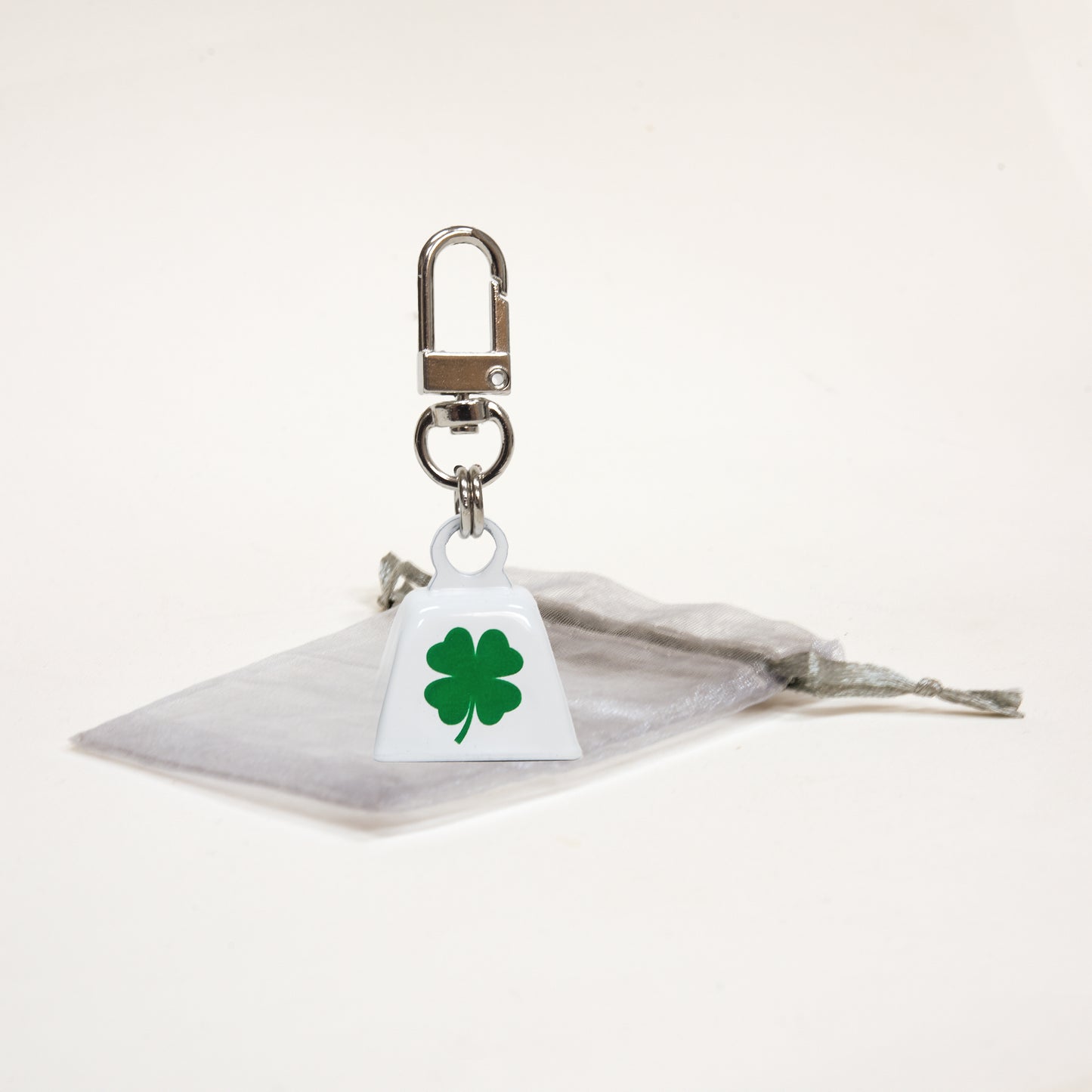 Four-Leaf Clover Bell Charm in Organza Bag